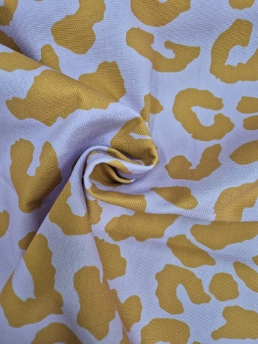 Canvas Baumwolle Leopard - lila/okker